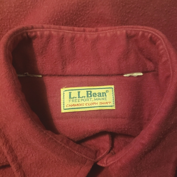 L.L. Bean Vintage Men's Flannel Button Down Shirt Thick Chamios Cloth Large - Picture 5 of 6